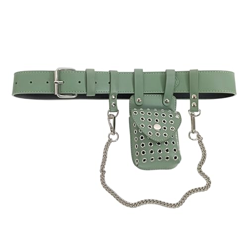 Sac banane en cuir PU imperméable finition soignée vert unisexe