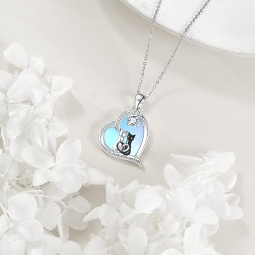 ONEFINITY Moonstone Necklace Gifts 925 Sterling Silver Cute Animal Jewelry for Women Heart Moonstone Gifts3