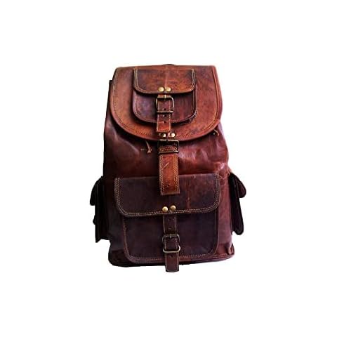 Mochila de Cuero Piel Marrón para Portátil Cover