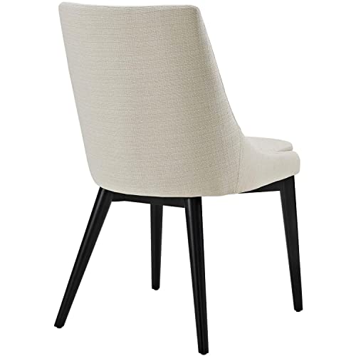 Modway Viscount Mid-Century Modern Upholstered Fabric Two Kitchen And Dining Room Chairs In Beige #TOP4