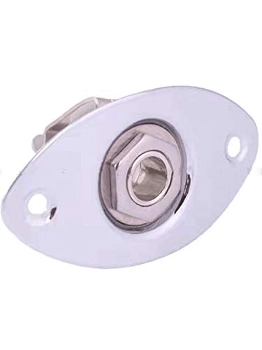 Oval Output Input Jack Plat Socket With Screws For Strat Tele Style Electric Guitar Parts Replacement Chrome.(Pack Of 2) #TOP2