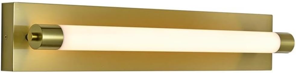 Pemberly Row 24" Integrated LED Bathroom Lighting Fixture, Antique Brass Finish, Aluminum Construction, Slim Profile, Dimmable Ambient Light, ETL Certified, Damp Location Approved