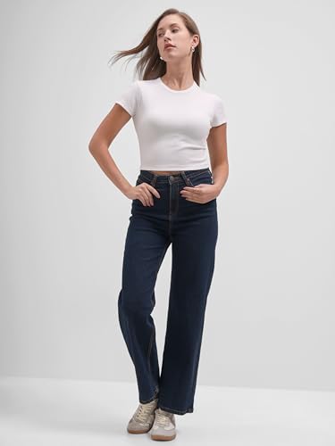 Image of Tokyo Talkies Women Pure Cotton Tops for Woman|Regular Fit Slim fit Crop Tops for Women Western|Top Tshirt for Women Stylish Western|Suitable for Casual and Workwear