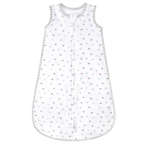 TURMIN Baby Sleeping Bag 0.5 Tog 6-12 Months 100% Cotton Newborn Sleep Sack Sleeveless Baby Sleep Bag Star