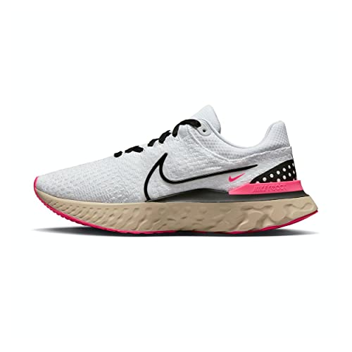 Nike React Herren Infinity 3 Straßenlaufschuhe Sneaker, Weiß Weiß Perle Rosa Hyper Schwarz, 43 EU