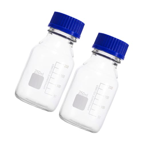 Cabilock 2pcs Glass Storage Bottles Sampling Vials Media Bottle Lab Industrial Reagent