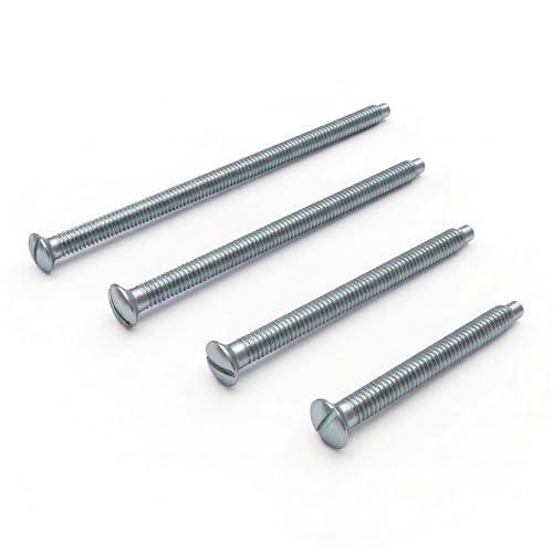Pack of 40 Mixed M3.5mm Long Electrical Machine Screws for Light Switch & Socket Mixed Sizes (30mm 40mm 50mm 60mm) | Bright Zinc Plated