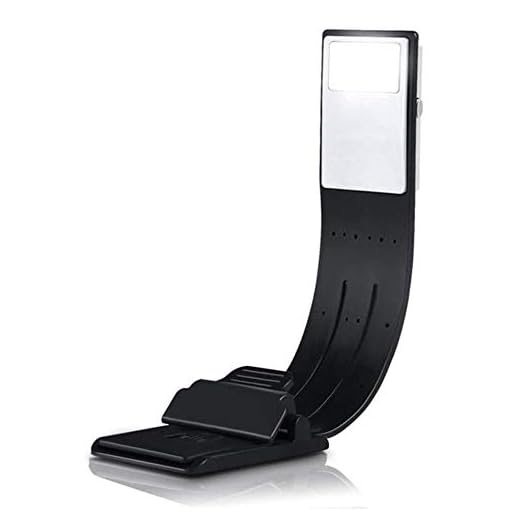 Boklampor för läsning, LUXJET® Mini Clip on Flexibel LED-lampa & Bokmärke med 4-nivåers ljusstyrka, USB uppladdningsbar för att läsa böcker, resa (#1)