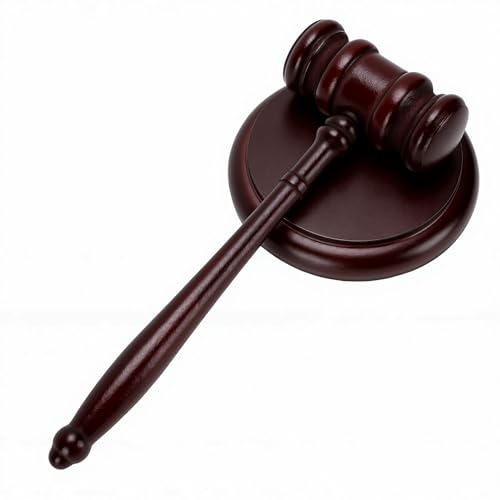 Martillo profesional de madera para juzgado con base miniatura 3