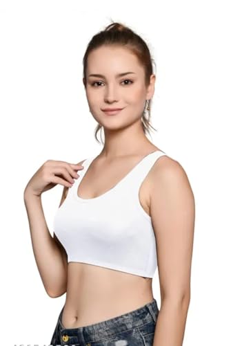 Image of Girls Cotton Sports Bra, Non-Padded, Full Coverage, Regular Broad Strap, Pack of 3, Training Bra for Gym Yoga Workout