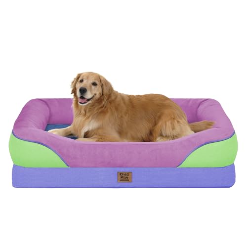 Image of Chez Paw Waterproof Orthopedic XL Dog Bed for Large and Extra Large Dogs | Egg Crate Foam, 4-Sided Bolster Support, Waterproof Liner, Non-Slip Bottom, Machine Washable Cover, 42 x 30 Inch