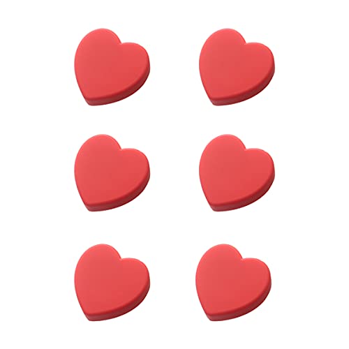 CcHhyyt Soft Rubber Butterfly Shell Heart Shape Knobs for Kids Girls Boys Cabinet Handle pulls Drawer Knobs for Kids Room Cabinets Closets Toy Organizer Box Bookcase 6pcs/Set (Red Heart)