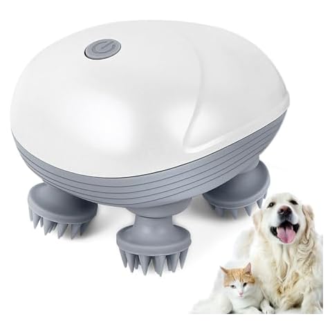 TCRAYCH Electric Head Scalp Massager, Handheld Cordless Pet Massager for Dog and Cat, Portable Waterproof Head Scratcher Massager for Hair Growth Stress Relax Cover