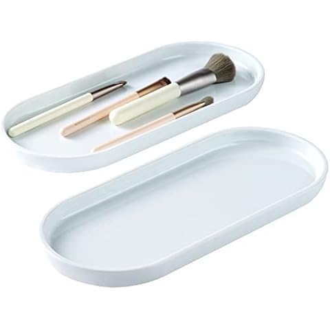 Acrylic Vanity Tray Bathroom Storage Organizer Tray (2 Pack) Cover