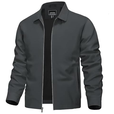 TACVASEN Men's Lightweight Casual Zip Jacket Cover