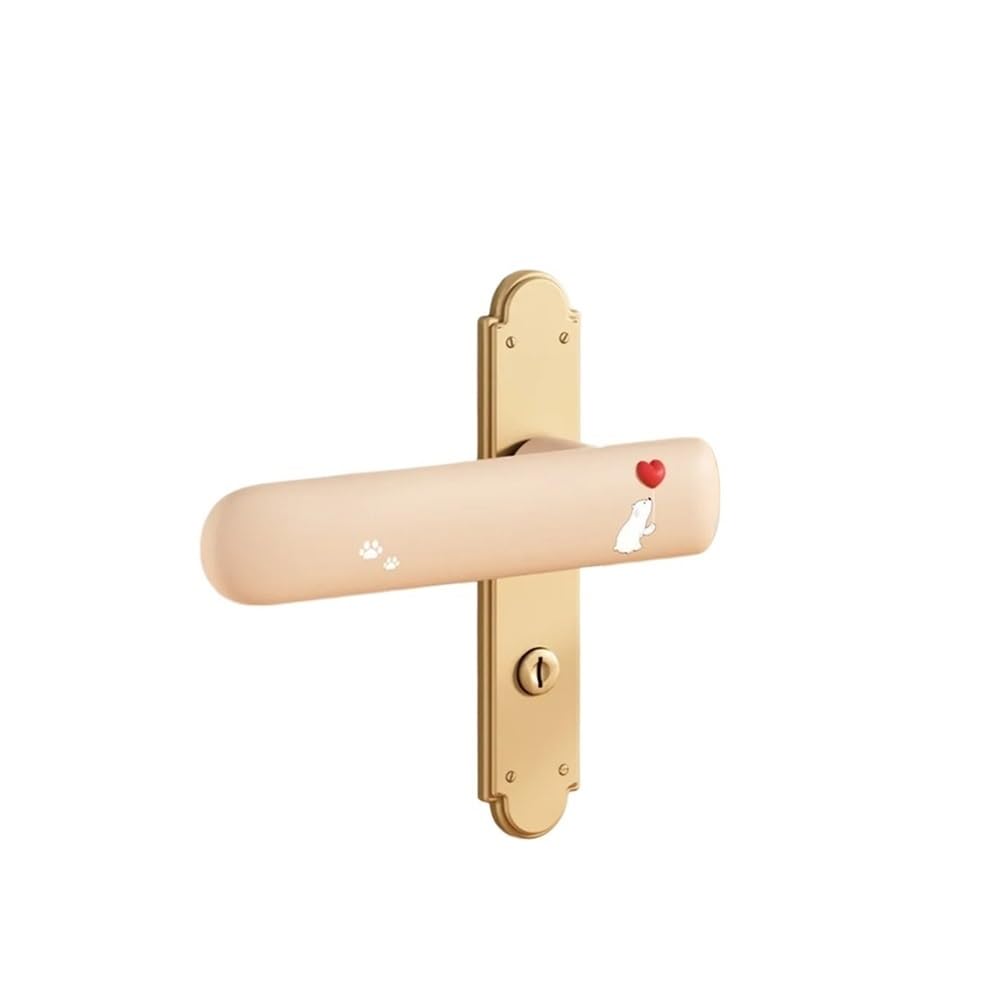 TIANSHENGQI Cute Silicone Door Knob Cover Cartoon Cold-Proof Handle Anti-Collision Protective Pad for Home(Apricot-Left)