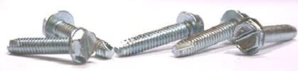 10-24 x 5/8" Type 23 Thread Cutting Screws/Slotted/Hex Washer Head/Steel/Zinc/Serrated / 6000 Pc. Carton
