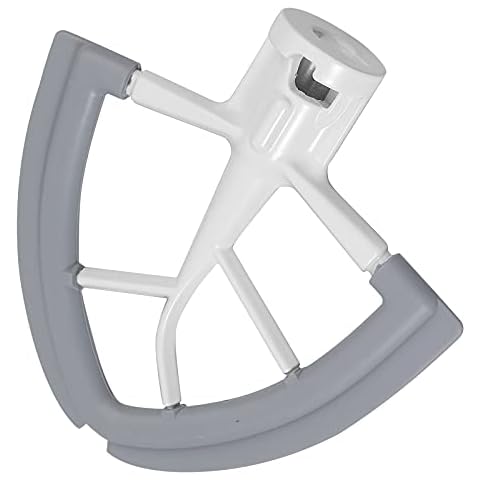 FUNYKICH 4.5/5 Quart Flex Edge Beater for KitchenAid Tilt-Head Stand Mixer, All-Metal Die Cast Blade with Both-Sides Flex Silicone Edges Bowl Scraper, 6 PCS Cake Scraper, Mixer Accessory Attachments Cover