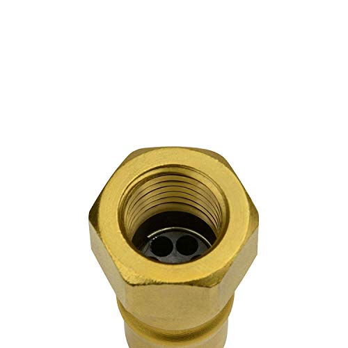 Image of TEMCo 1 /4 inch Female NPT Thread 1 /4 inch Body Pair Hydraulic Coupler ISO 7241B Ball Valve Quick Connect for Tractors and Ag Equipment Fits Pioneer Parker Format - HF0057 (HF0055 + HF0056)