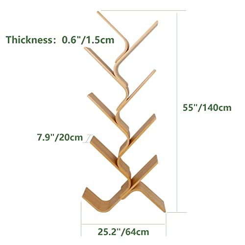 Na 8-Tier Bamboo Tree Modern Bookshelf, Creative Curved Standing Bookcase Rack Book Storage Organizer Shelves, Display Floor Book Shelf Space Saver For Home Office Living Room Bedroom #TOP1