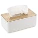 Produktbild WOOD MEETS COLOR Kosmetiktücherbox feuchttücherbox Holz weiß Rechteckige Eichelkappe Taschentücher Box für Home Office Auto Multifunktions Praktische Taschentücherbox (white23X13X10 cm)