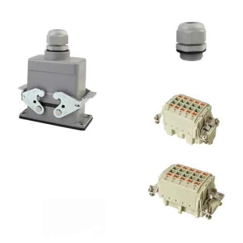 Conector de carga pesada rectangular de 10 pines recto con terminales de tornillo 2
