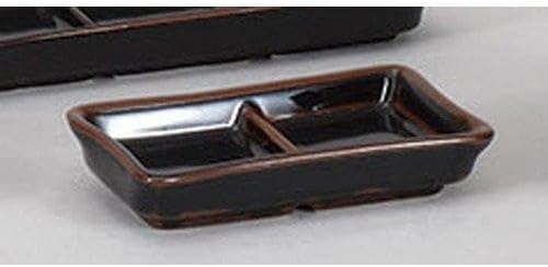 せともの本舗 Set of 3, Buckwheat Utensils, Tenmoku 2 Dishes, 5.1 x 2.8 x 1.0 inches (13 x 7 x 2.5 cm), Japanese Tableware, Restaurants, Commercial Utensils, Tableware