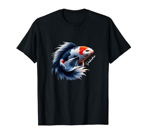 Shubunkin Goldfish Lovers Pond Fish Tank Art Design T-Shirt