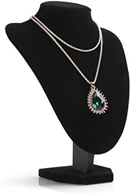 Kamay's 3-Dimensional Black Velvet Jewelry Necklace Pendant Mannequin Neck Stand 21X16cm/8.23X6.3Inch (Pack of 1)