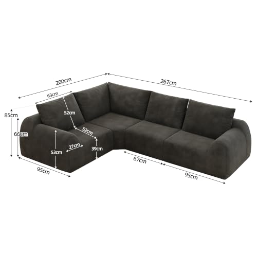 Canapé d’angle convertible modulable chenille Welopo