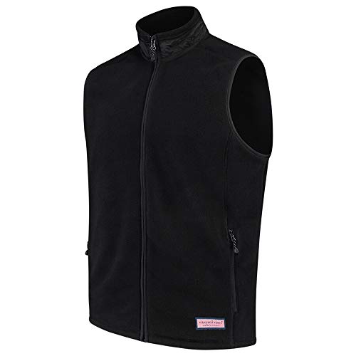 Vineyard Vines Men's Fleece Harbor Vest (Small) Black
