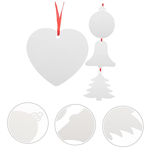 VILLCASE 4 Peças Enfeite De Sublimação De Alumínio Enfeites De Transferência De Calor De Natal Subli