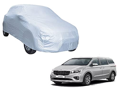 Image of Auto Hub Car Cover Compatible with Kia Carnival with Weather Proof, Triple Stitched, Carnival Car Cover- Plain Silver