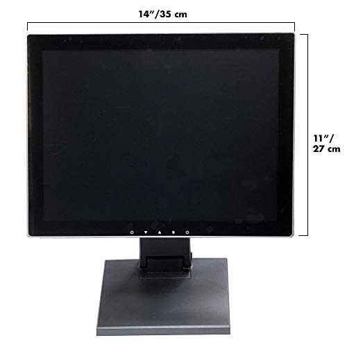 Image of 15 inch Pro Series Capacitive LED Backlit Multi-Touch Monitor, True Flat Seamless Design Touchscreen, Great for Office, POS, Retail, Restaurant, Bar, Gym, Warehouse, NO Driver Required (15 Inch)