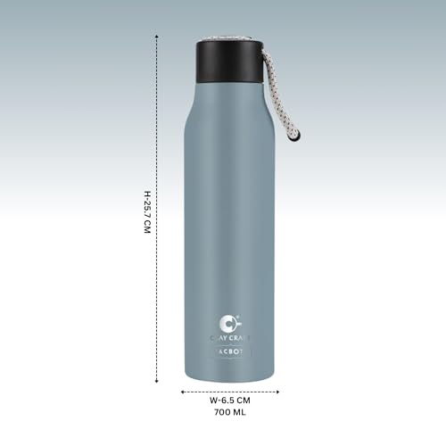 Image of Clay Craft VACBOTT Kitkat Double Walled|18 Hours Hot and 24 Hours Cold Water Bottle Vacuum Insulated Flask Bottle|600ml, 2 Pcs, Water Bottles for School|Home|Gym|BIS Certified|1 Year Limited Warranty