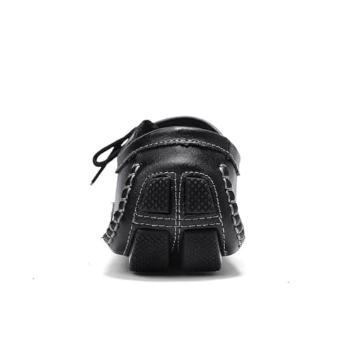 YYSPR Men's Genuine Leather Lace Up Fashion Loafers Sneakers Casual Walking Driving Shoes4