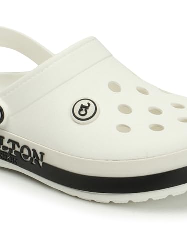 Image of Carlton London Men's Perforated Two-Tone Slip-On Clogs - Lightweight, Breathable, & Waterproof Comfort Footwear for Men | Anti-Slip EVA Rubber Clogs with Backstrap for Indoor, Outdoor, & Beach Wear