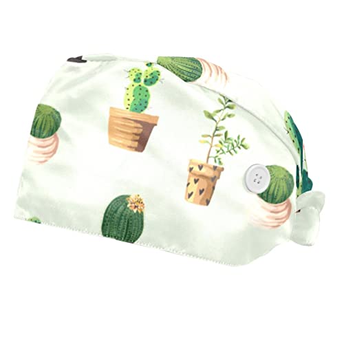 Casquettes de travail ajustables motif cactus idéales pour les longues journées en cuisine