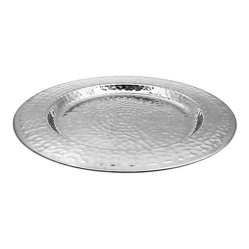 Brightalk 13-Inch Stainless Steel Hammered Charger Plates, Silver Dinner Plate Chargers Set of 6, Round Server Ware by Brightalk - Used condition - Image 6