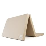Jeflex - beige klappbare Weichbodenmatte & Turnmatte 210 x 100 x 8 cm MADE IN GERMANY/Gymnastikmatte tragbar/platzsparende Fitnessmatte & Yogamatte/Spielmatte für Kinderzimmer (Beige)
