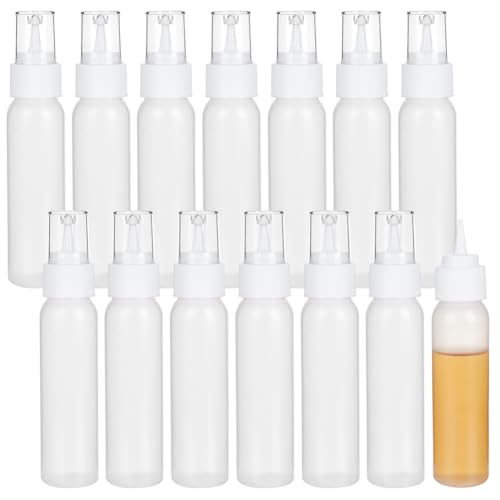 Image of BENECREAT 30Pcs 60ml/2oz Plastic Squeeze Bottle with White Lids, Small Plastic Refillable Easy Squeeze Bottle for Cosmetic, Arts and Crafts