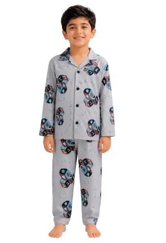 Image of 3BROS Kid's Pure Cotton Full Sleeves Night Suit /Dress for Boys /Girls Full Pajama & Top Sleep Suit Combo Set