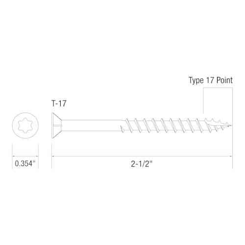 Grip-Rite PrimeGuard Plus Tornillos para Deck Premium para Proyectos al Aire Libre - Cabeza Bugle - Sistema T-25 Estrella - Tornillos para Madera de Rosca Gruesa - 9 x 2-1/2" - Caja con 40 Piezas - Blanco - P212STWH40 miniatura 5