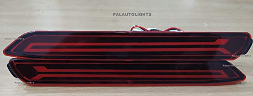 Innova 2013-2015 Reflector Led Brake Light for Bumper(Rear/Back) Drl with Wiring (Red) - Set of 2