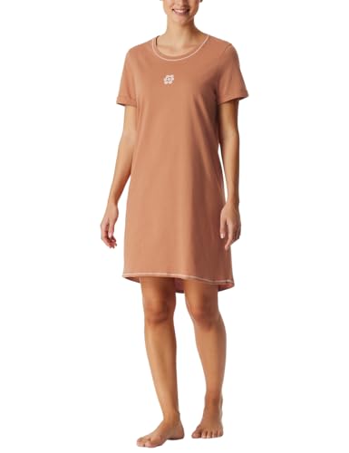 Schiesser Damen Nachthemd Kurzarm weiche Baumwolle Bigshirt mit Taschen – Ansicht 1
