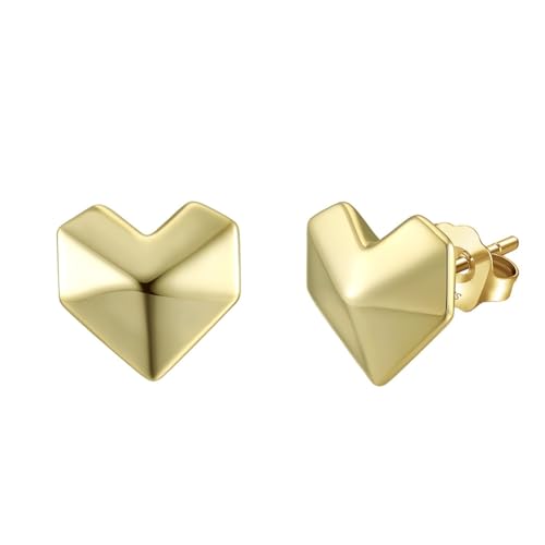 Boucles d'oreilles cœur en argent sterling 925 | Bijoux de créateur durables pour femme