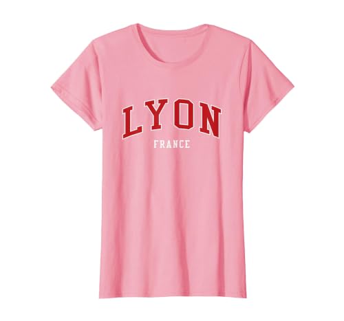Lyon France College University Style T-Shirt, Women, Pink, XX-Large