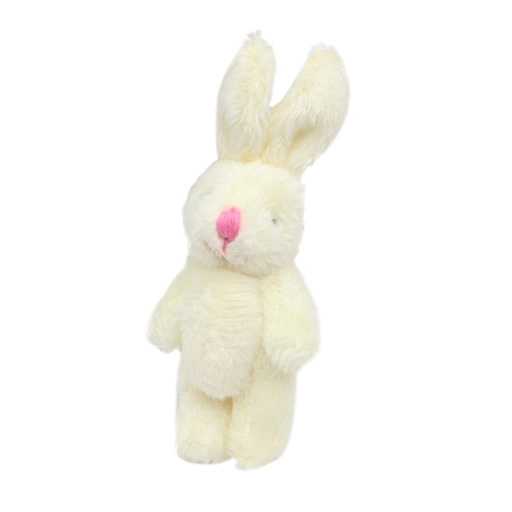 XAGMODSHN 6cm Realistic Plush Soft Stuffed Rabbits, Beige
