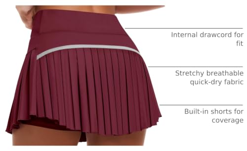 Image of JoyGirl Womens Pleated Tennis Skirt with Shorts High Waisted Golf Skort Mini Skirt Workout Skirt Athletic Skorts with Pockets