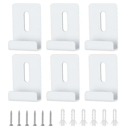 Image of 6Pcs Metal Mirror Clips Mirror Mounting Clips Wide Channel Mirror Hanger Clip Heavy Retainer Clips for Wall Mounted Frameless Mirror Billboard Display (White)